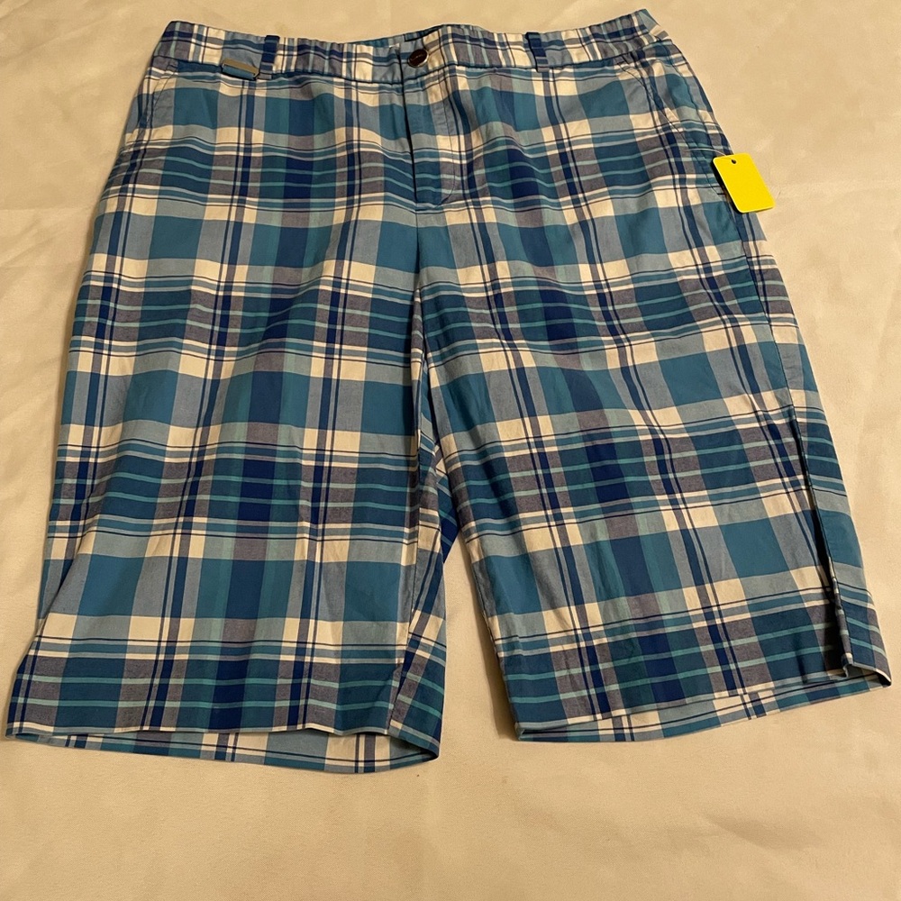 Lauren Ralph Lauren Active‎ Blue Plaid Women Shorts, Size 10